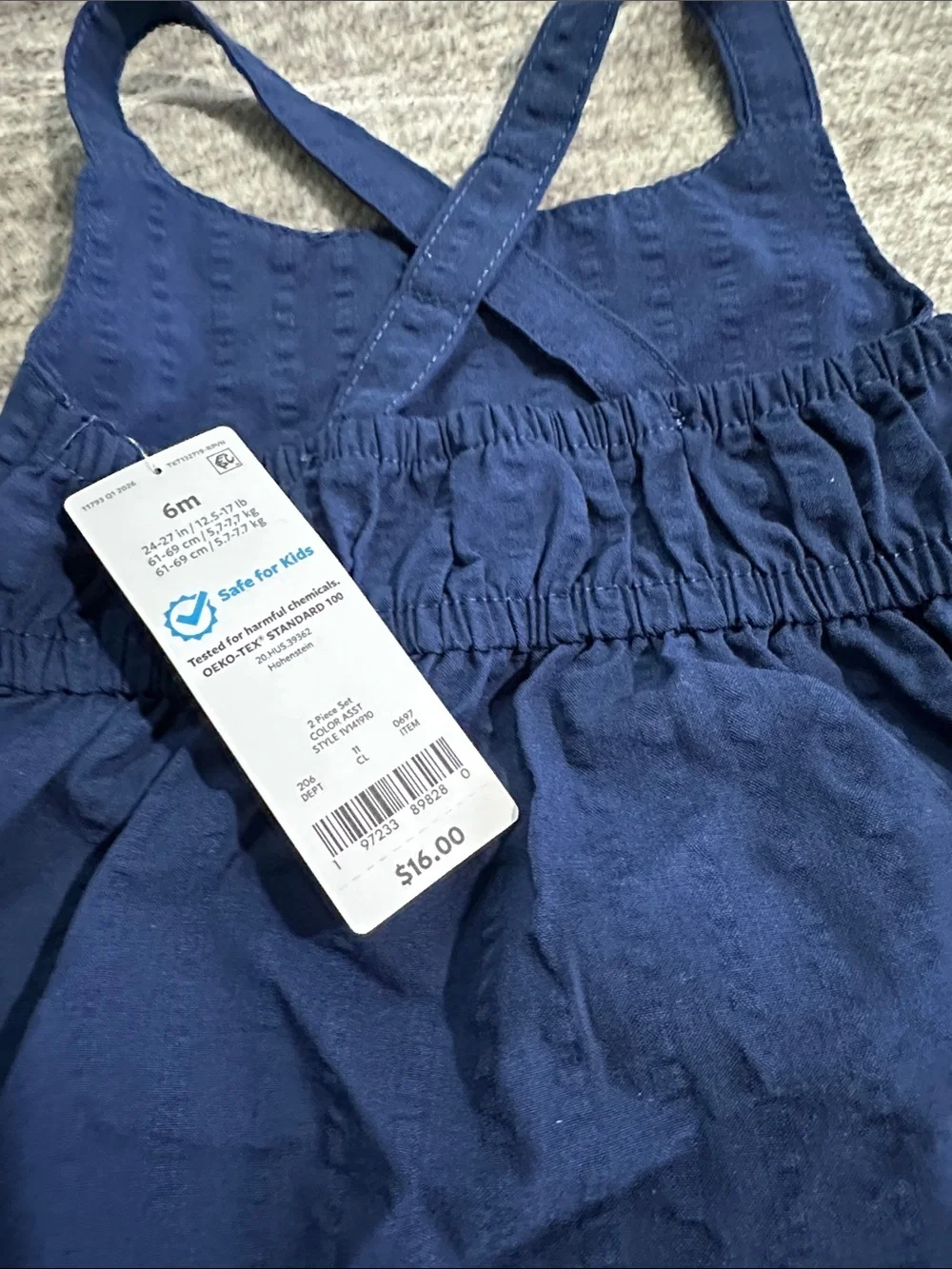 Carter's Navy Sundress with Silver Star Accents and Brief